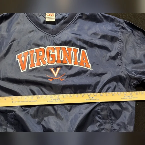 University Of Virginia Cavaliers Men's Blue Pullover, Warm Up Jacket, Size Large - Picture 7 of 9
